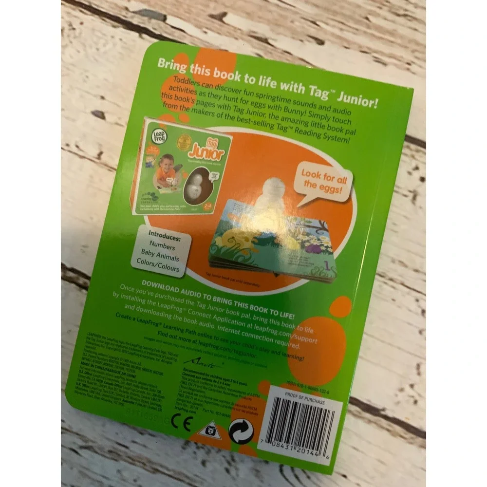LeapFrog Tag Junior Springtime Surprise Board Book Numbers Colors Animals‎ 2-4Y